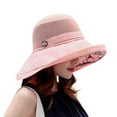 thumbnail image 1 of LIZUOJUN Under $6 Summer Mesh Sun Hats For Women Wide Brim Uv Protection Spring And Summer Mesh Face Pattern Clasp Bucket Hat Outdoor, Pink,One Size, 1 of 3
