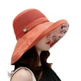 thumbnail image 1 of LIZUOJUN Under $6 Summer Mesh Sun Hats For Women Wide Brim Uv Protection Spring And Summer Mesh Face Pattern Clasp Bucket Hat Outdoor, Red,One Size, 1 of 3