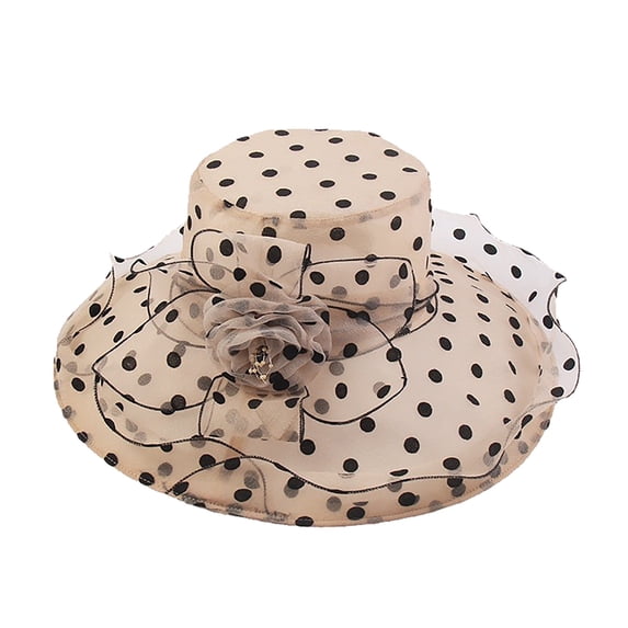 LIZUOJUN Under $7 Hot Summer Bucket Hat Vintage Floppy Organza Chiffon Wide Brim Church Wedding Tea Party Fascinator Adjustable, Sun Hat, Multicolor