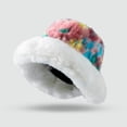 thumbnail image 1 of LIZUOJUN Under $7 Winter Bucket Hats for Women Warm Fluffy Color-Block Fisherman Hat Ear Protection Cozy Cold Weather Outdoor Casual One Size Pink, 1 of 3