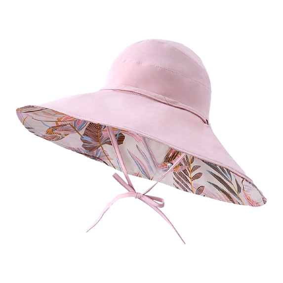 LIZUOJUN Under $7 Women Summer Sun Hat Wide Brim Uv Protection Fisherman Hat Large Overhang Sunscreen Hat, Pink,One Size