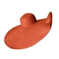 thumbnail image 1 of LIZUOJUN Under $7 Womens Summer Straw Sun Hats Oversized Wide Brim Uv Protection Fashion Full Coverage Beach Hat, Orange,One Size, 1 of 2