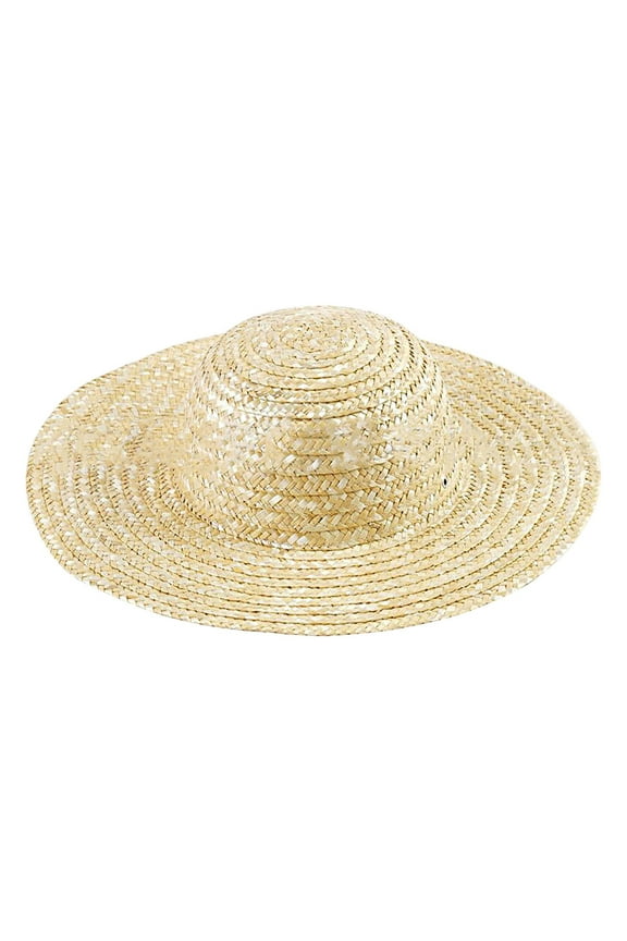 Wide Brim Straw Sun Hat Large Brimmed Farmer's Straw Hat Natural Woven UV Protection Hat for Outdoor Work & Beach C One Size