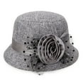 thumbnail image 1 of LIZUOJUN Under $5 Hot Summer Bucket Hat Beach Straw Hat Flax Vintage Flowers Bucket Cloche Bowler Church Wedding Fascinator, Sun Hat, Gray, 1 of 4