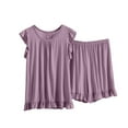 thumbnail image 1 of LIZUOJUN Women's Pajama Set 2 Piece Lounge Set Loungewear Soft Sleepwear Summer Sleeveless Pjs Tank Top Casual Drawstring Shorts For Spring And Summer, Rose Gold,XXXXL, 1 of 5
