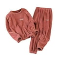 thumbnail image 1 of LIZUOJUN Women's Pajama Set 2 Piece Lounge Set Soft Sleepwear Long Sleeve Crew Neck Top And Cuffed Jogger Pants Warm Winter Loungewear, RD1,XXXL, 1 of 9
