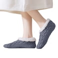 thumbnail image 1 of LIZUOJUN Women's Winter Fleece-Lined Floor Socks Thick Warm Non-Slip Slipper Socks with Grippers Cozy Polyester Sleep Socks for Indoor Home Use Dark Gray, 1 of 4