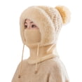 thumbnail image 1 of LIZUOJUN Women's Winter Knit Balaclava Women Face Mask 3 in 1 Neck Hood Scarf Thermal Windproof Hat for Cycling & Outdoor Activities Beige A, 1 of 4