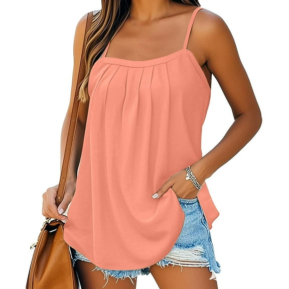 LIZUOJUNF Clothing Sales Pink Summer Tank Tops for Women Vacation Outfits 2024 Fashion Trendy Clothes Loose Fit Sleeveless Tops
