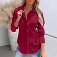 thumbnail image 1 of LIZUOJUNF Dress Shirts Button Down Shirt Work Wear Wrinkle Free Collared Work Office Solid Blouses Stand Collar Long Sleeve Loose Tees, 1 of 7
