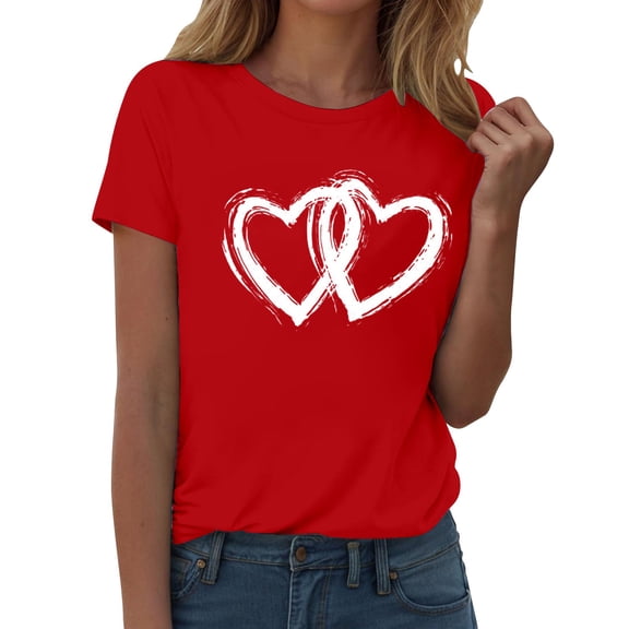 LIZUOJUNF Short Sleeve for Women Fashion Solid Crew Neck Beach Vacation Clothes Basic Tees, L