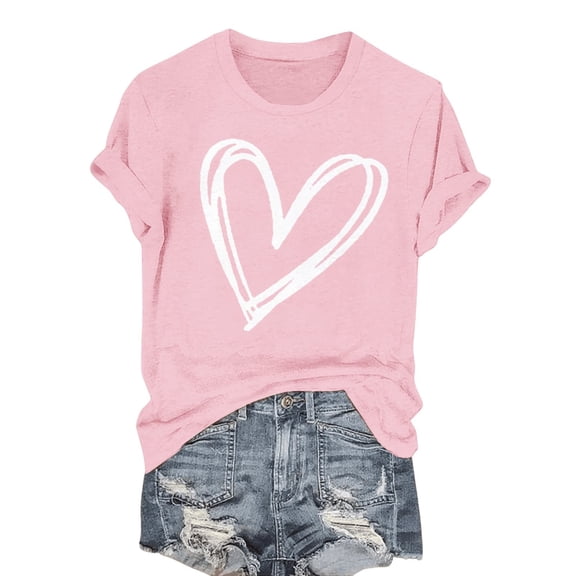 LIZUOJUNF Short Sleeve for Women Summer Tops Crew Neck Tshirts Casual Shirts Fall Outfits, L