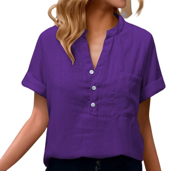 LIZUOJUNF Womens Dressy Casual Shirts V Neck Lace Shirt Trendy Blouses Plus Size Blouses Dressy Casual, M