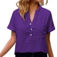 thumbnail image 1 of LIZUOJUNF Womens Tops Dressy Short Sleeve Blouse V Neck Shirts Summer Spring Vacation Clothes, 3XL, 1 of 5