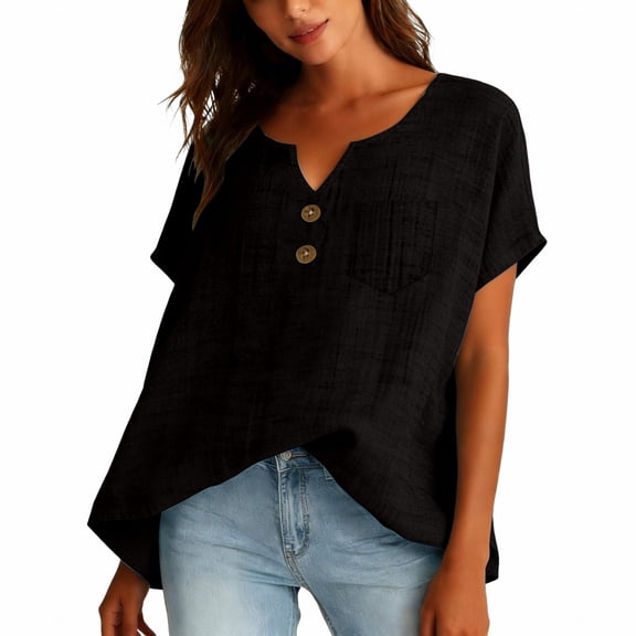 LIZUOJUNF Womens Tops Short Sleeve Shirts V Neck Shirts Plus Size Blouses Dressy Casual, 4XL