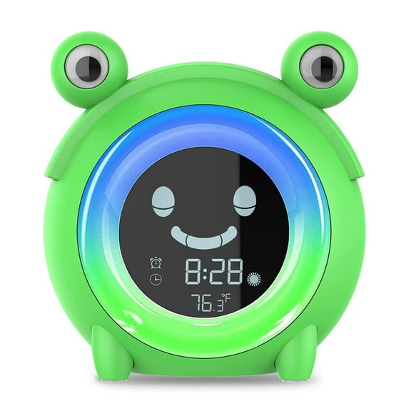 LIZZ Kids Alarm Clock, Toddler Sleep Training Clock with Night Light, Sound Machine, Nap Timer, Cute Clocks for Bedside Desk Table, Christmas Birthday Gifts