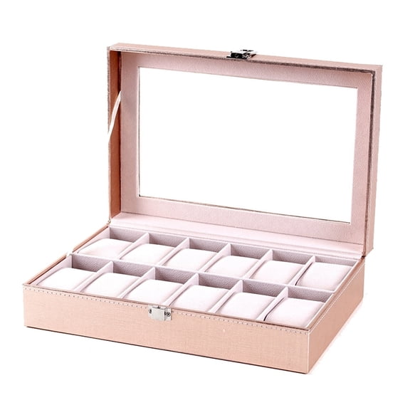 LIZZ Special Case For Women Female Girl Friend Wrist Watches Box Storage Collect Pink Pu Leather
