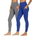 thumbnail image 1 of LIaqionyy 2 Pack Legging for Womens High Waisted Soft Workout Yoga Running Stretchy Legging Slim Pants with Pockets, 1 of 7