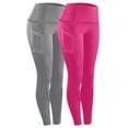 thumbnail image 1 of LIaqionyy 2 Pack Legging for Womens High Waisted Soft Workout Yoga Running Stretchy Legging Slim Pants with Pockets, 1 of 7