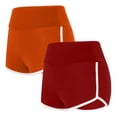 thumbnail image 1 of LIaqionyy 2 Pack Womens Running Shorts Elastic Waist Gym Hiking Athletic Workout Yoga Summer Bottom Clothes, 1 of 6
