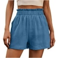 thumbnail image 1 of LIaqionyy 2024 Summer Shorts for Women High Waist Plus Size Wide Leg Short Pants Casual Beach Workout Shorts, 1 of 7