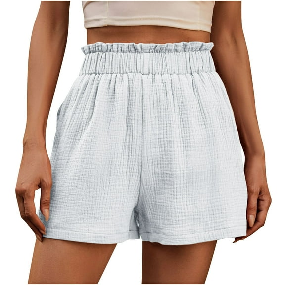 LIaqionyy 2024 Summer Shorts for Women High Waist Plus Size Wide Leg Short Pants Casual Beach Workout Shorts