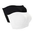 thumbnail image 1 of LIaqionyy 2Pc Plus Size Bandeau Bras for Women Seamless Padded Solid Color Bras Wireless Stretchy Comfy Bras, 1 of 9