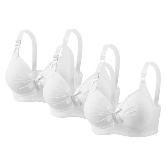 LIaqionyy 3 Pack Womens Bras No Underwire Push Up Full Coverage Everyday Wireless Bra Comfortable Supportive Adjustable Bralette