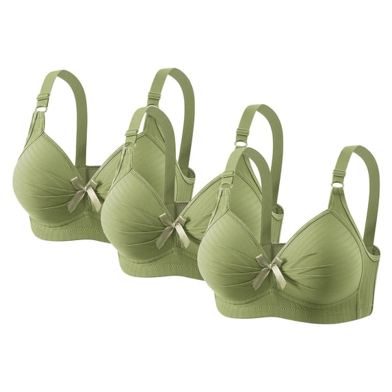 LIaqionyy 3 Pack Womens Bras No Underwire Push Up Full Coverage Everyday Wireless Bra Comfortable Supportive Adjustable Bralette