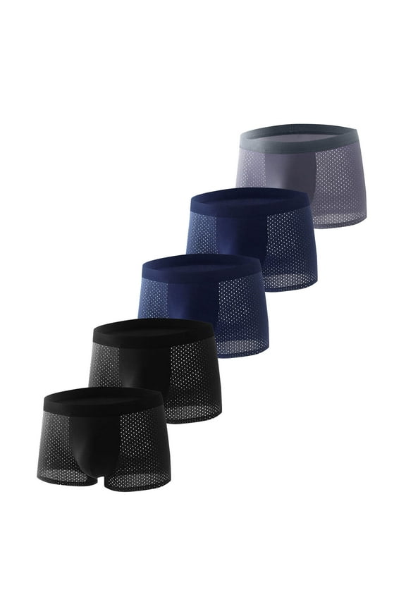 4 Pack Boxer Briefs for Mens Underwear Mesh Sports Shorts Big and Tall Breathable Lightweight Everyday Panties