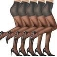 thumbnail image 1 of LIaqionyy 5 Pack Women's Opaque Tights Thin High Waisted Sheer Pantyhose Light Breathable Stockings Multipack, 1 of 5