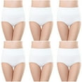 thumbnail image 1 of LIaqionyy 6 Pack Underwear for Women's Cotton High Waisted Panties Full Coverage Briefs Soft Breathable Underwears, 1 of 6
