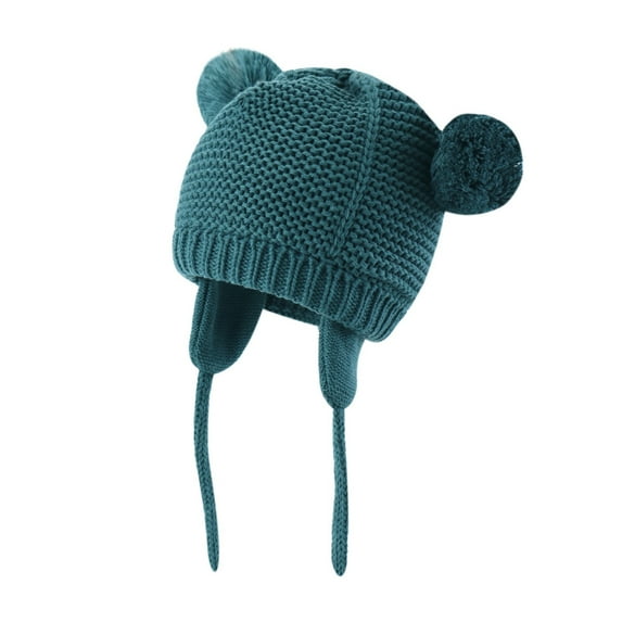 LIaqionyy Baby Beanie Earflaps Hat Toddler Girls Boys Warm Knitted Hat Kids Winter Fleece Lined Hat