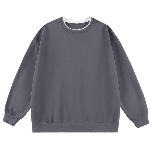 LIaqionyy Big and Tall Crewneck Shirts for Men Casual Pullover Long Sleeve Shirt Workout Sweatshirt Clothes