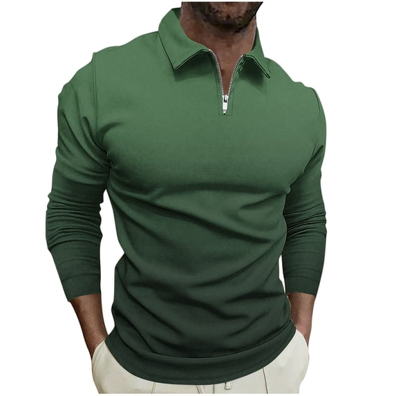 LIaqionyy Big and Tall Golf Shirts Mens Casual Quarter Zip Long Sleeve Pullover Fashion Collared Shirt Work Tops