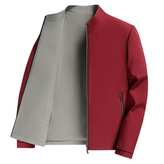 LIaqionyy Big and Tall Jacket for Mens Full Zip Long Sleeve Jackets Casual Business Work Coats with Pockets
