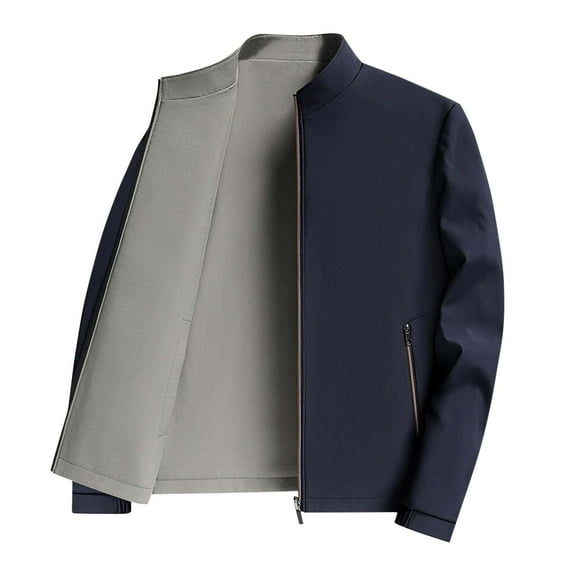 LIaqionyy Big and Tall Jacket for Mens Full Zip Long Sleeve Jackets Casual Business Work Coats with Pockets