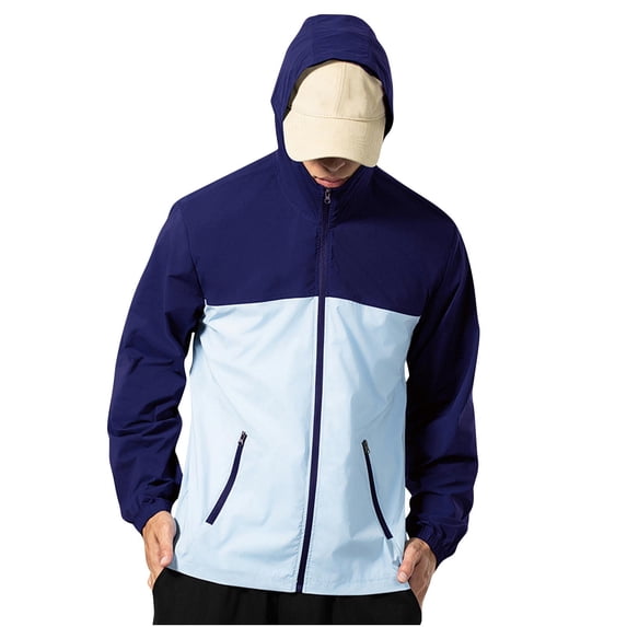 LIaqionyy Big and Tall Jacket for Mens Hoodie Jackets Full Zip Workout Running Outerwear with Pockets