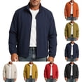thumbnail image 1 of LIaqionyy Big and Tall Jackets Men's Full Zip Lightweight Collar Jacket Casual Golf Business Fall Coat with Pockets, 1 of 7