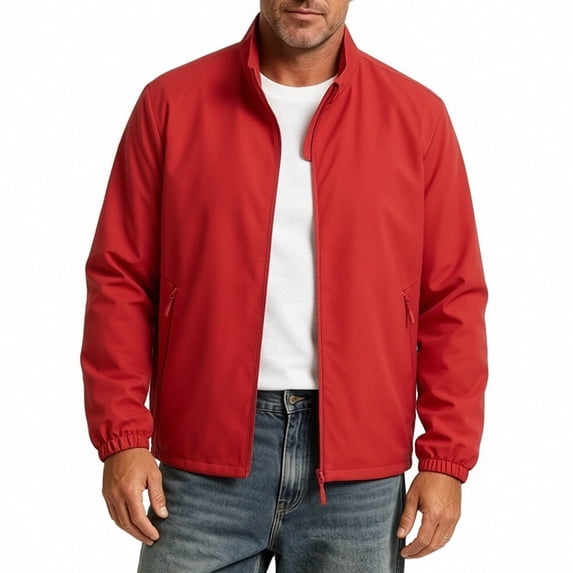 LIaqionyy Big and Tall Jackets Men's Full Zip Lightweight Collar Jacket Casual Golf Business Fall Coat with Pockets