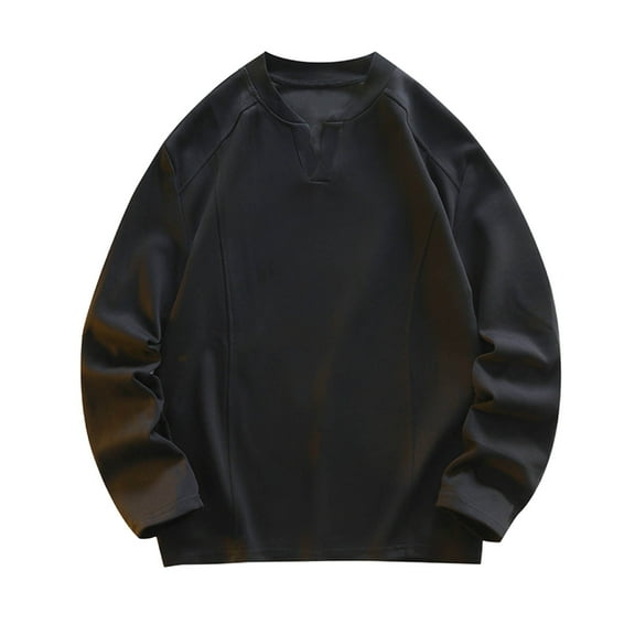 LIaqionyy Big and Tall Men's Shirt V Neck Long Sleeve Pullover T Shirts Casual Comfortable Basic Tee Tops
