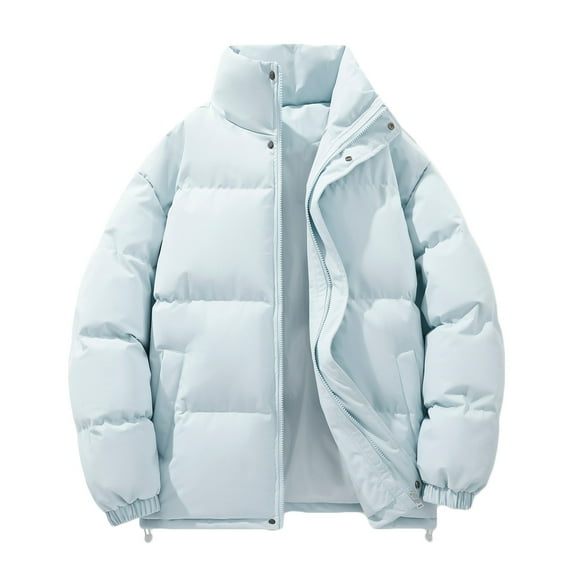 LIaqionyy Big and Tall Puffer Jacket for Men's Thickened Winter Coat Warm Zip up Jackets Outwear with Pockets