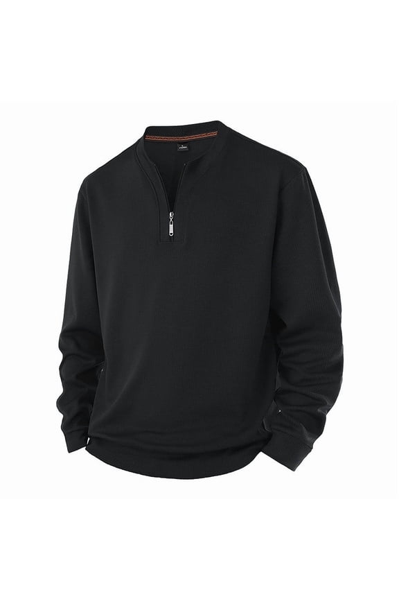 Big and Tall Quarter Zip Shirts for Men Mock Neck Fleece Lined Tops Long Sleeve Pullover Sweatshirts
