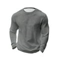 thumbnail image 1 of LIaqionyy Big and Tall Shirt for Men Crew Neck Long Sleeve Tops Fall Basic Gym Workout Outfits Winter Clothes, 1 of 5