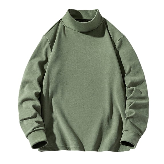 LIaqionyy Big and Tall Shirt for Mens Mock Turtleneck Undershirt Casual Long Sleeve Loose Pullover Tops