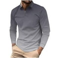 thumbnail image 1 of LIaqionyy Big and Tall Shirts for Mens Quarter Zip Golf Tops Collared Long Sleeve Solid Color Pullover Casual Tees, 1 of 5