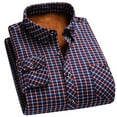 thumbnail image 1 of LIaqionyy Big and Tall Shirts of Mens Plaid Button down Shirt Fleece Lined Casual Warm Work Tops with Pockets, 1 of 6