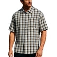 thumbnail image 1 of LIaqionyy Big and Tall Short Sleeve Shirt for Men's Plaid Dress Button down Casual Loose Tees Shirts with Pocket, 1 of 6