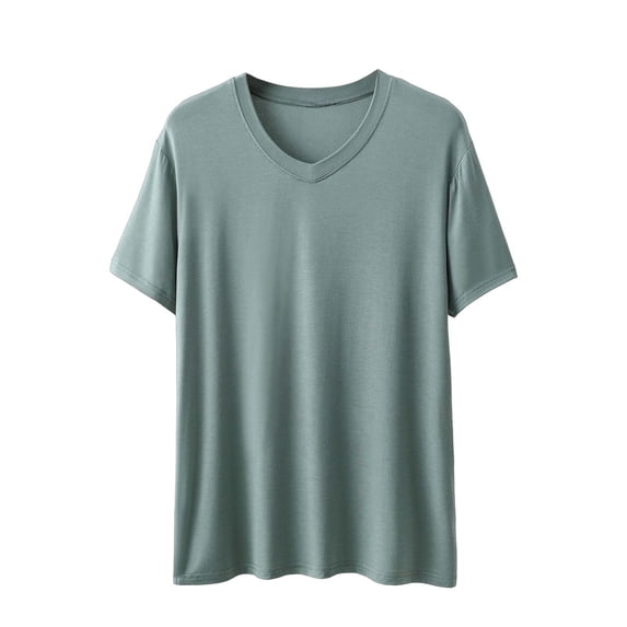 LIaqionyy Big and Tall Short Sleeve for Men's Pajama Shirt Casual Loose Lounge Comfortable Summer Sleepwear L-5XL