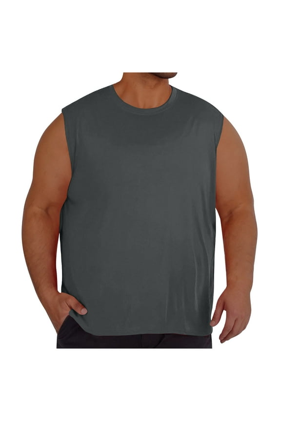 Big and Tall Sleeveless Shirts for Men Tank Tops Summer Comfortable Casual Loose Workout Gym Crewneck Shirt L-5XL